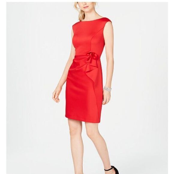 NWT MSRP $168 Vince Camuto Ruffled Sleeveless Sheath Dress Women's Size 10 - Picture 5 of 9